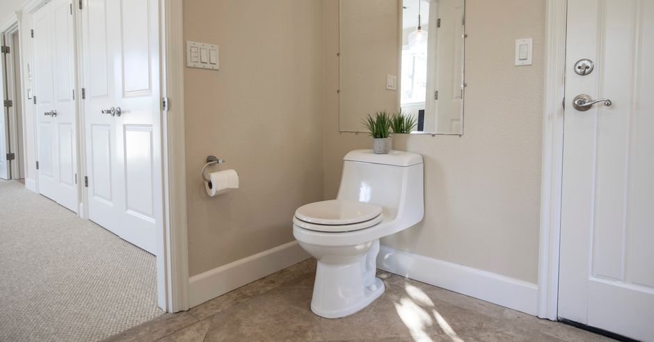 Modern bathroom with toilet and accessible layout